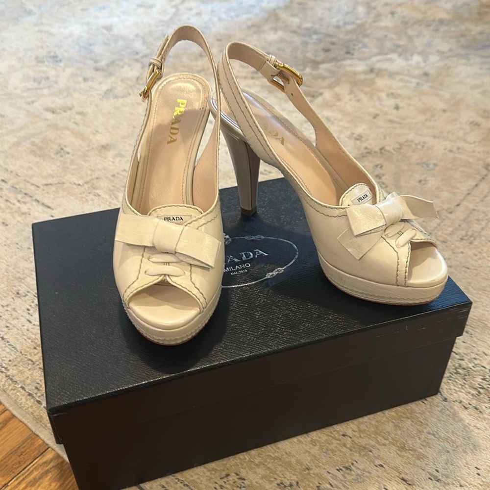 Prada Cream high heel sandals size 36.5